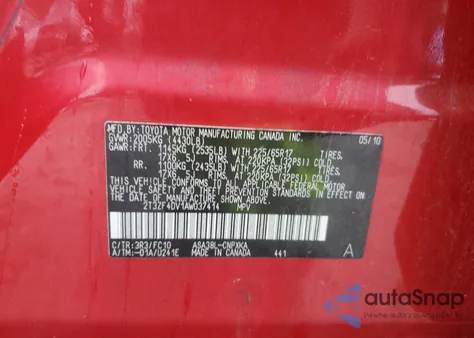 2010 Toyota Rav4 from USA, damaged, VIN 2T3ZF4DV1AW037414